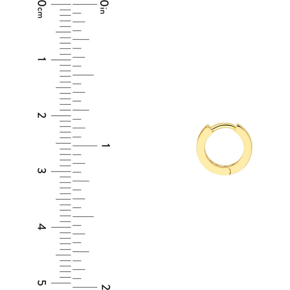 Olas d'Oro - 14K Yellow Gold Diamond Pave 10mm Hoop Earrings - 0.15 Carat Total Diamond Weight