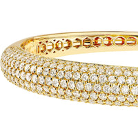 Olas d'Oro - 14K Yellow Gold Diamond Pave Bangle - 5.23 Carat Total Diamond Weight