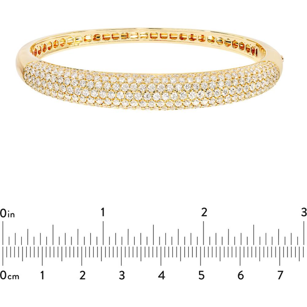Olas d'Oro - 14K Yellow Gold Diamond Pave Bangle - 5.23 Carat Total Diamond Weight