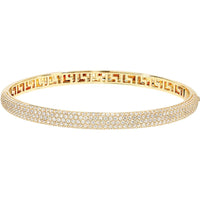 Olas d'Oro - 14K Yellow Gold Diamond Pave Bangle with 2-7/8 Carat Total Diamond Weight