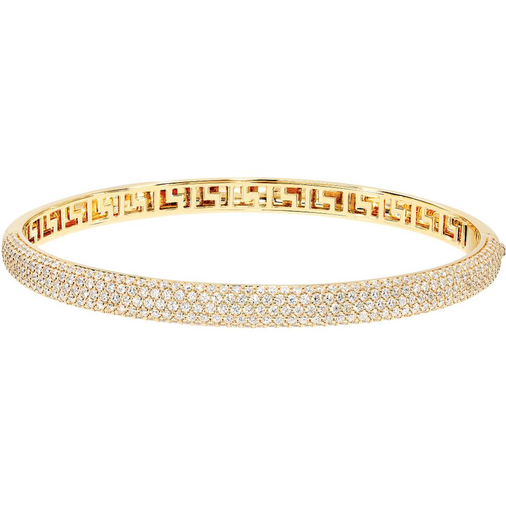 Olas d'Oro - 14K Yellow Gold Diamond Pave Bangle with 2-7/8 Carat Total Diamond Weight