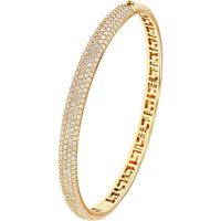 Olas d'Oro - 14K Yellow Gold Diamond Pave Bangle with 2-7/8 Carat Total Diamond Weight