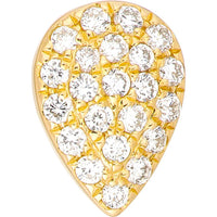 Olas d'Oro - 14K Yellow Gold Diamond Pave Pear Stud Earrings - 1/8 Carat Total Diamond Weight