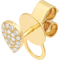 Olas d'Oro - 14K Yellow Gold Diamond Pave Pear Stud Earrings - 1/8 Carat Total Diamond Weight
