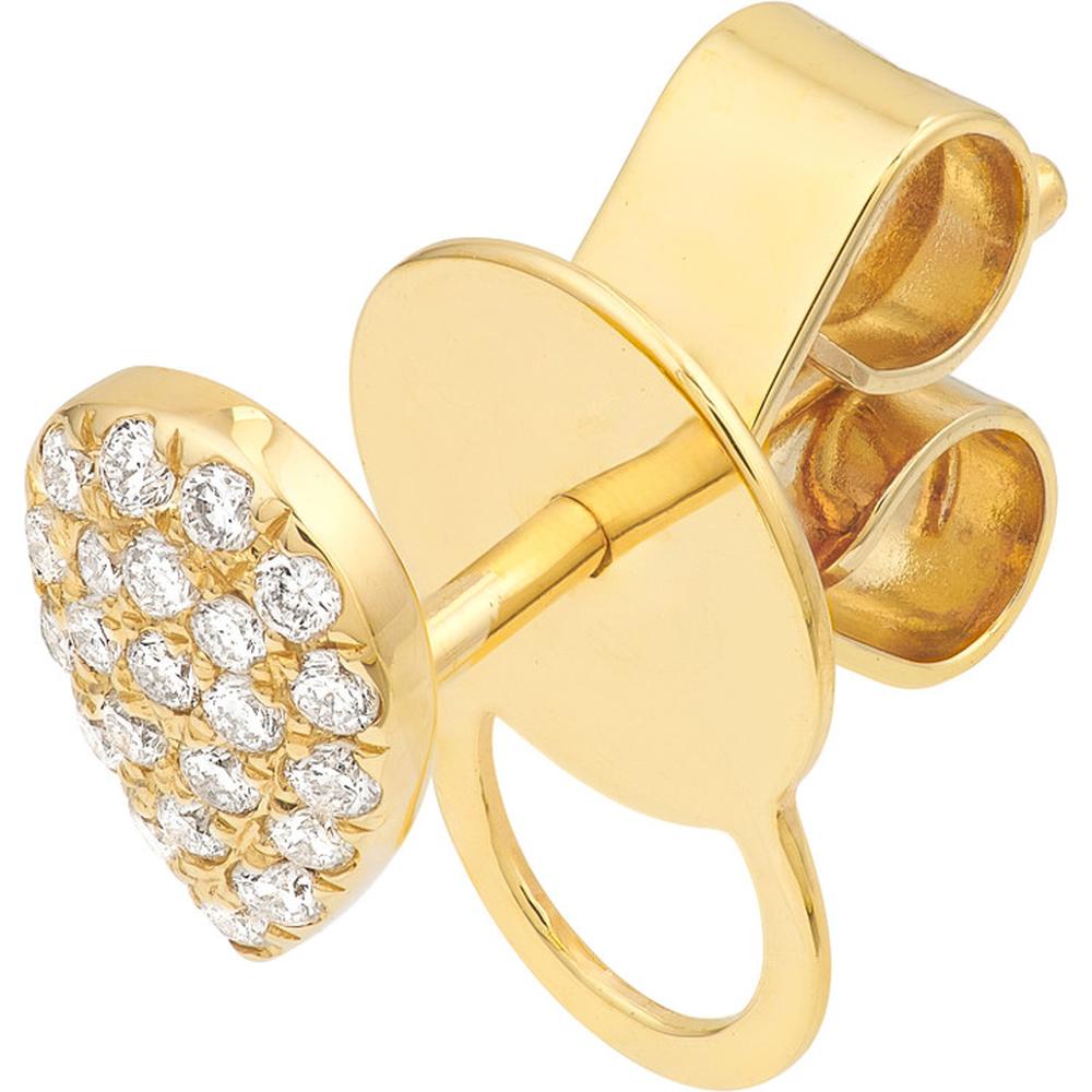 Olas d'Oro - 14K Yellow Gold Diamond Pave Pear Stud Earrings - 1/8 Carat Total Diamond Weight