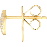Olas d'Oro - 14K Yellow Gold Diamond Pave Pear Stud Earrings - 1/8 Carat Total Diamond Weight