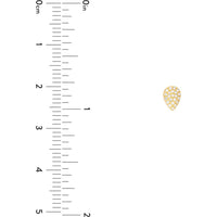 Olas d'Oro - 14K Yellow Gold Diamond Pave Pear Stud Earrings - 1/8 Carat Total Diamond Weight