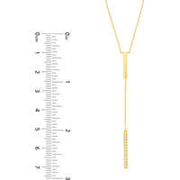 Olas d'Oro - 14K Yellow Gold Diamond Polished Bars Lariat Necklace - 0.10 Carat Total Diamond Weight
