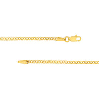 Olas d'Oro - 14K Yellow Gold Diamond Puff Charm Necklace with Rolo Chain 0.11 Carat Diamond Total Weight