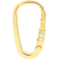 Olas d'Oro - 14K Yellow Gold Diamond Push Lock Clasp - 1/6 Carat Total Carat Weight