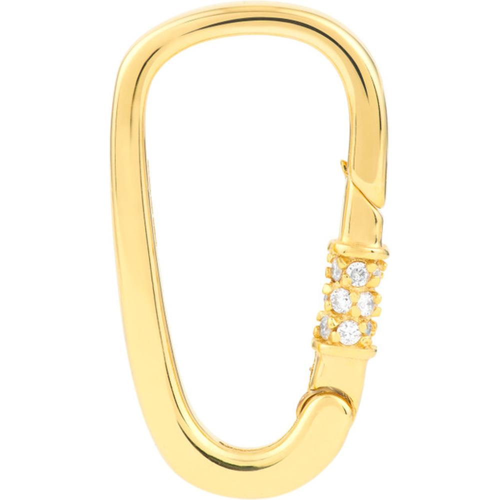 Olas d'Oro - 14K Yellow Gold Diamond Push Lock Clasp - 1/6 Carat Total Carat Weight