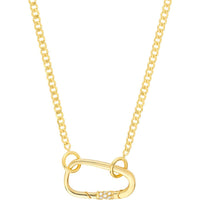 Olas d'Oro - 14K Yellow Gold Diamond Push Lock Clasp - 1/6 Carat Total Carat Weight