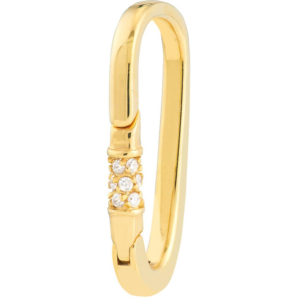 Olas d'Oro - 14K Yellow Gold Diamond Push Lock Clasp - 1/6 Carat Total Carat Weight