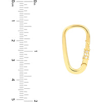 Olas d'Oro - 14K Yellow Gold Diamond Push Lock Clasp - 1/6 Carat Total Carat Weight