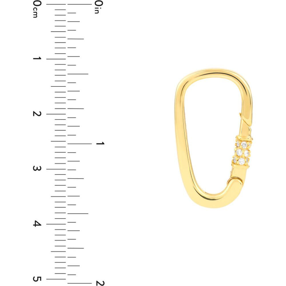 Olas d'Oro - 14K Yellow Gold Diamond Push Lock Clasp - 1/6 Carat Total Carat Weight