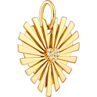 Olas d'Oro - 14K Yellow Gold Diamond Radiant Heart Charm - 0.07 Carat Total Diamond Weight