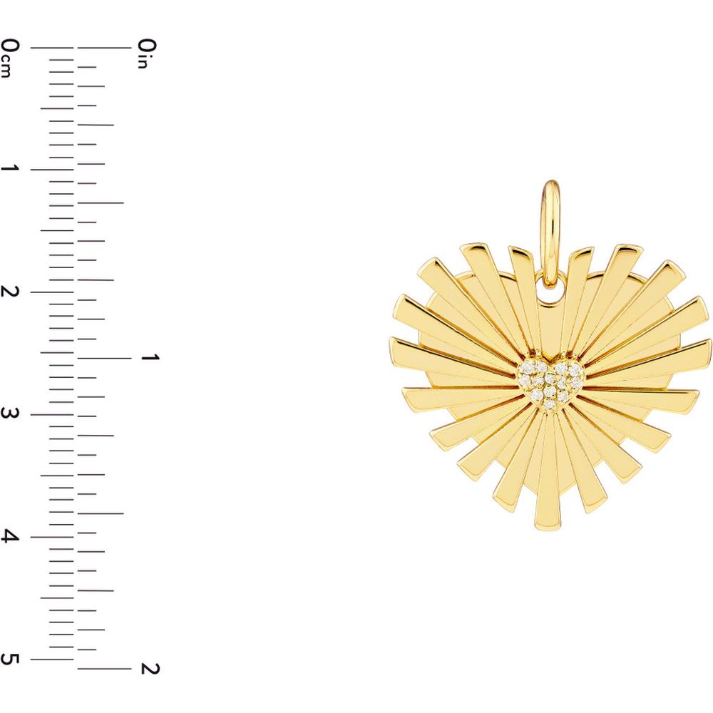 Olas d'Oro - 14K Yellow Gold Diamond Radiant Heart Charm - 0.07 Carat Total Diamond Weight