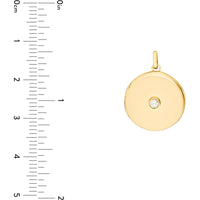 Olas d'Oro - 14K Yellow Gold Diamond Round Locket Pendant - 1/10 Carat Total Diamond Weight