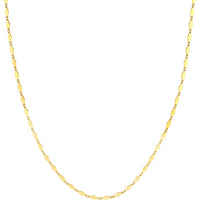 Olas d'Oro - 14K Yellow Gold Diamond-Shaped Flat Link Choker Necklace - 10" Length, 3.18 Grams Weight