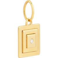 Olas d'Oro - 14K Yellow Gold Diamond Square Stacked Pendant with 1.5pt Diamond