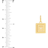 Olas d'Oro - 14K Yellow Gold Diamond Square Stacked Pendant with 1.5pt Diamond
