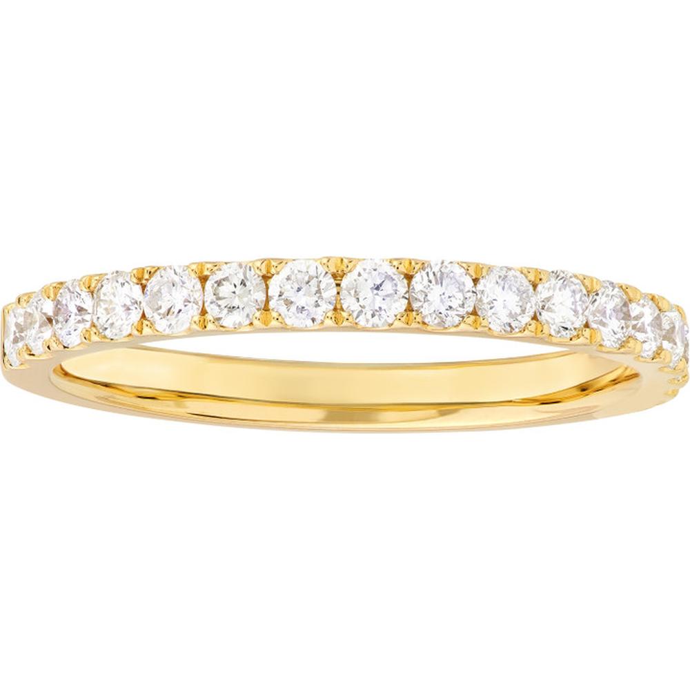 Olas d'Oro - 14K Yellow Gold Diamond Stackable Band - 1/2 Total Carat Weight - Size 7.25