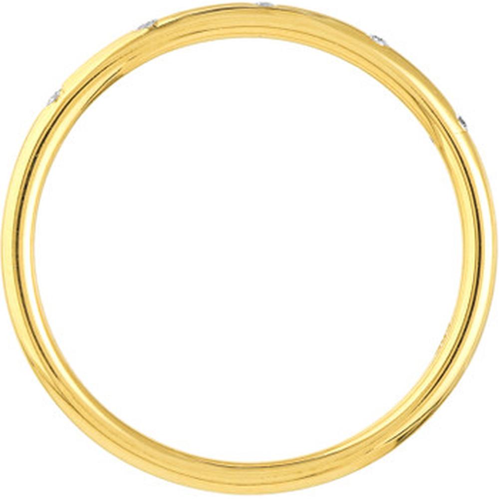 Olas d'Oro - 14K Yellow Gold Diamond Stations Thin Band Ring - 0.03 Carat Total Diamond Weight