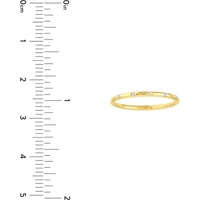 Olas d'Oro - 14K Yellow Gold Diamond Stations Thin Band Ring - 0.03 Carat Total Diamond Weight