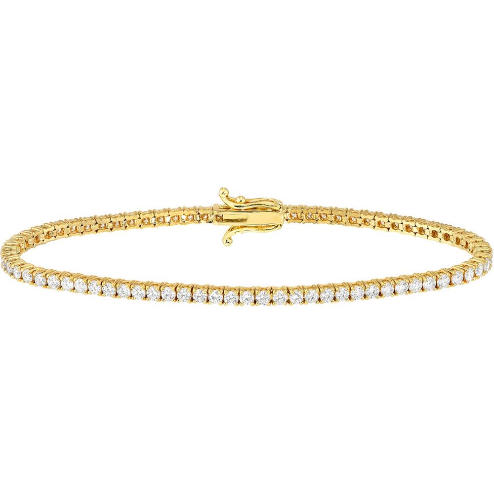 Olas d'Oro - 14K Yellow Gold Diamond Tennis Bracelet - 3.18 Carat Total Diamond Weight