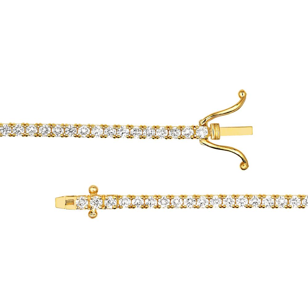 Olas d'Oro - 14K Yellow Gold Diamond Tennis Bracelet - 3.18 Carat Total Diamond Weight