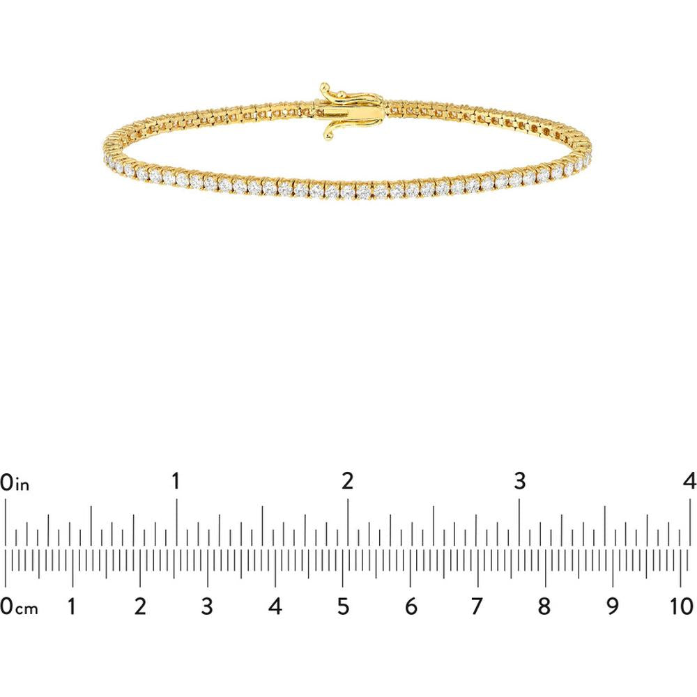Olas d'Oro - 14K Yellow Gold Diamond Tennis Bracelet - 3.18 Carat Total Diamond Weight