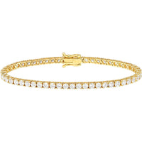 Olas d'Oro - 14K Yellow Gold Diamond Tennis Bracelet - 5.83 Carat Total Carat Weight
