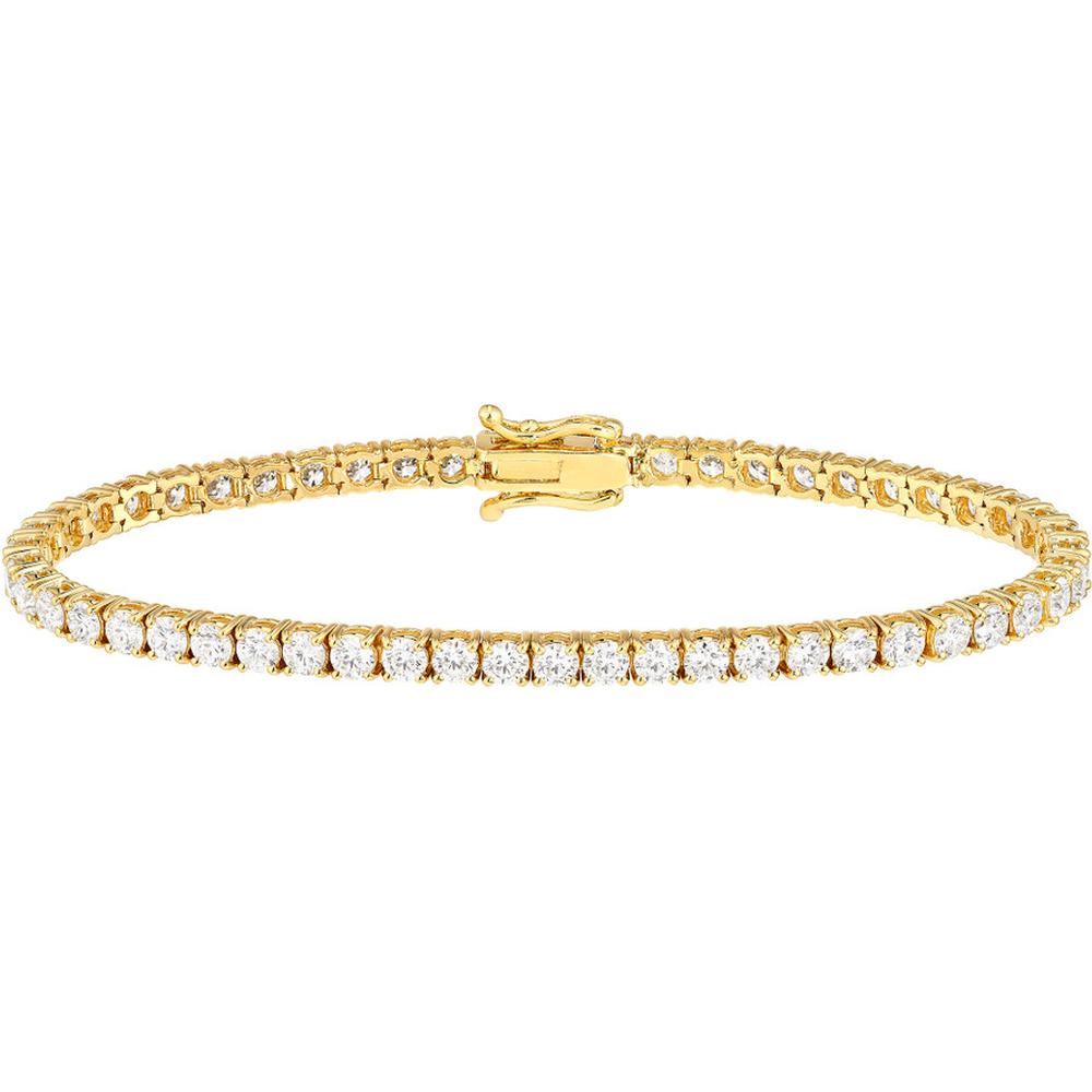 Olas d'Oro - 14K Yellow Gold Diamond Tennis Bracelet - 5.83 Carat Total Carat Weight
