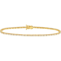 Olas d'Oro - 14K Yellow Gold Diamond Tennis Bracelet with 1-1/3 Carat Total Carat Weight