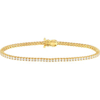 Olas d'Oro - 14K Yellow Gold Diamond Tennis Bracelet with Box Clasp - 2.46 Carat Total Diamond Weight