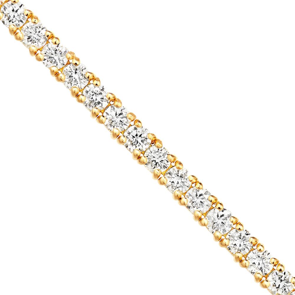 Olas d'Oro - 14K Yellow Gold Diamond Tennis Bracelet with Box Clasp - 2.46 Carat Total Diamond Weight
