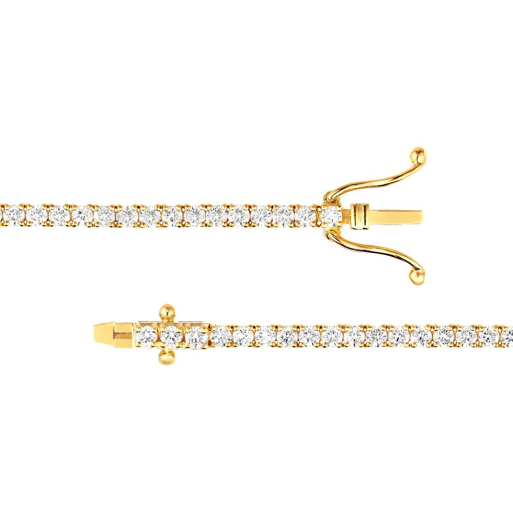 Olas d'Oro - 14K Yellow Gold Diamond Tennis Bracelet with Box Clasp - 2.46 Carat Total Diamond Weight
