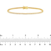 Olas d'Oro - 14K Yellow Gold Diamond Tennis Bracelet with Box Clasp - 2.46 Carat Total Diamond Weight