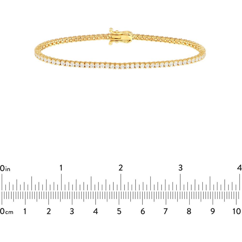 Olas d'Oro - 14K Yellow Gold Diamond Tennis Bracelet with Box Clasp - 2.46 Carat Total Diamond Weight
