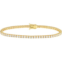 Olas d'Oro - 14K Yellow Gold Diamond Tennis Bracelet with Box Clasp - 4.88 Carat Total Diamond Weight