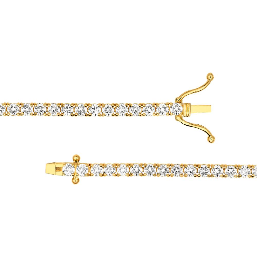 Olas d'Oro - 14K Yellow Gold Diamond Tennis Bracelet with Box Clasp - 4.88 Carat Total Diamond Weight