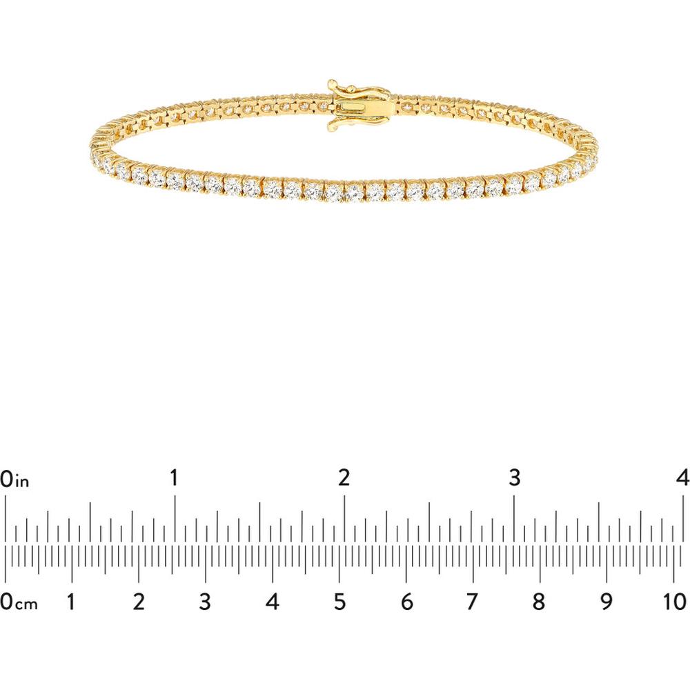 Olas d'Oro - 14K Yellow Gold Diamond Tennis Bracelet with Box Clasp - 4.88 Carat Total Diamond Weight