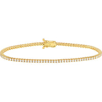 Olas d'Oro - 14K Yellow Gold Diamond Tennis Bracelet with Box Lock Closure - 1.95 Carat Total Diamond Weight