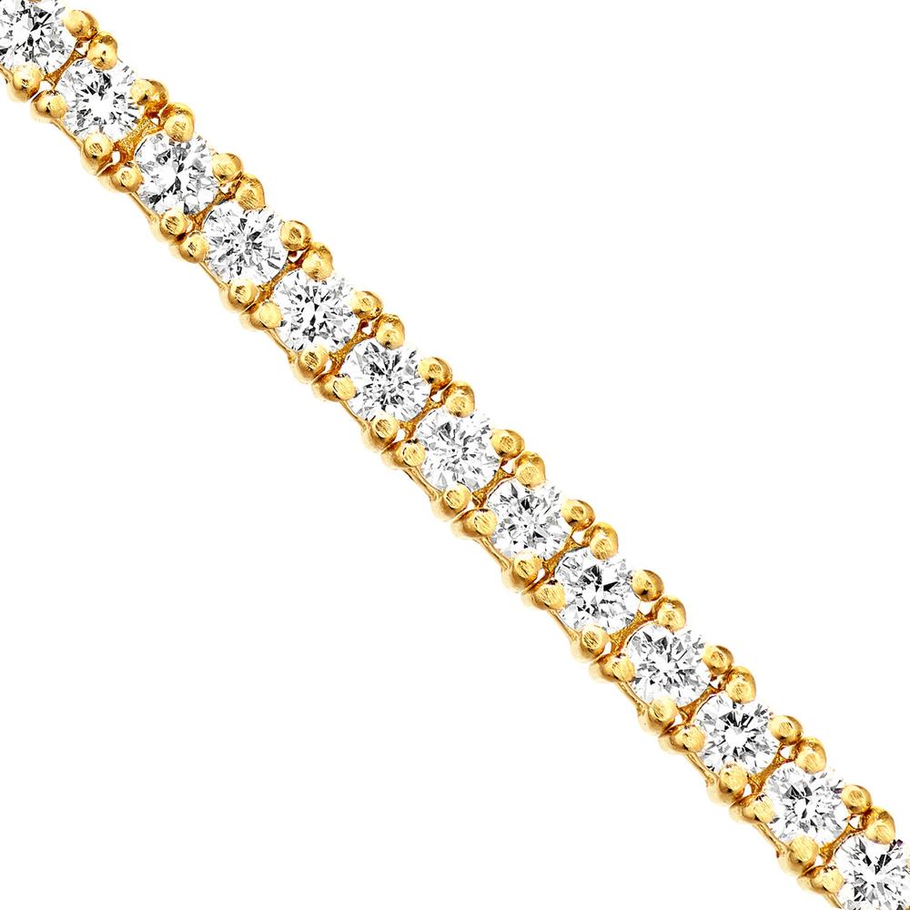 Olas d'Oro - 14K Yellow Gold Diamond Tennis Bracelet with Box Lock Closure - 1.95 Carat Total Diamond Weight
