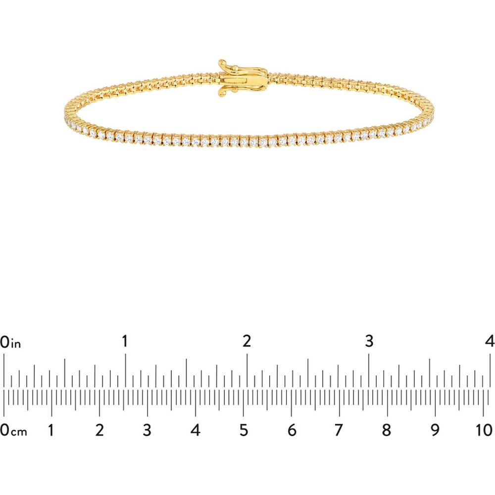 Olas d'Oro - 14K Yellow Gold Diamond Tennis Bracelet with Box Lock Closure - 1.95 Carat Total Diamond Weight