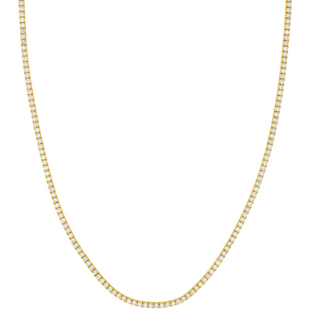 Olas d'Oro - 14K Yellow Gold Diamond Tennis Necklace - 6.29 Carat Total Diamond Weight