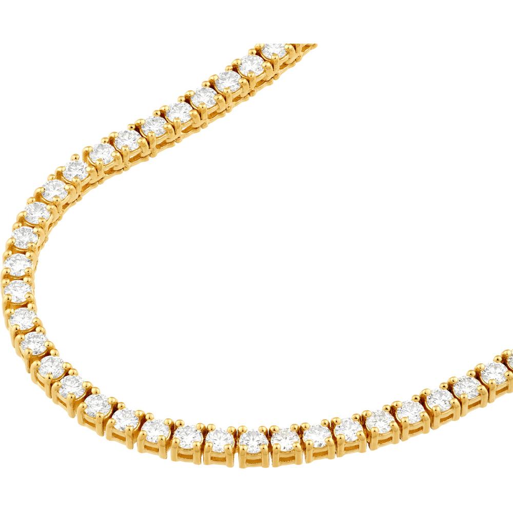 Olas d'Oro - 14K Yellow Gold Diamond Tennis Necklace - 6.29 Carat Total Diamond Weight