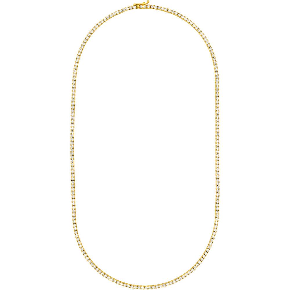 Olas d'Oro - 14K Yellow Gold Diamond Tennis Necklace - 6.29 Carat Total Diamond Weight