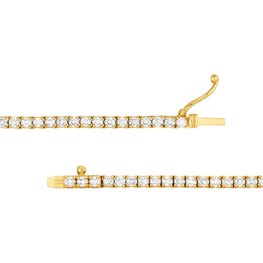 Olas d'Oro - 14K Yellow Gold Diamond Tennis Necklace - 6.29 Carat Total Diamond Weight