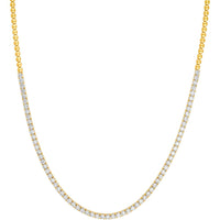 Olas d'Oro - 14K Yellow Gold Diamond Tennis Necklace - 7.00 Carat Total Diamond Weight